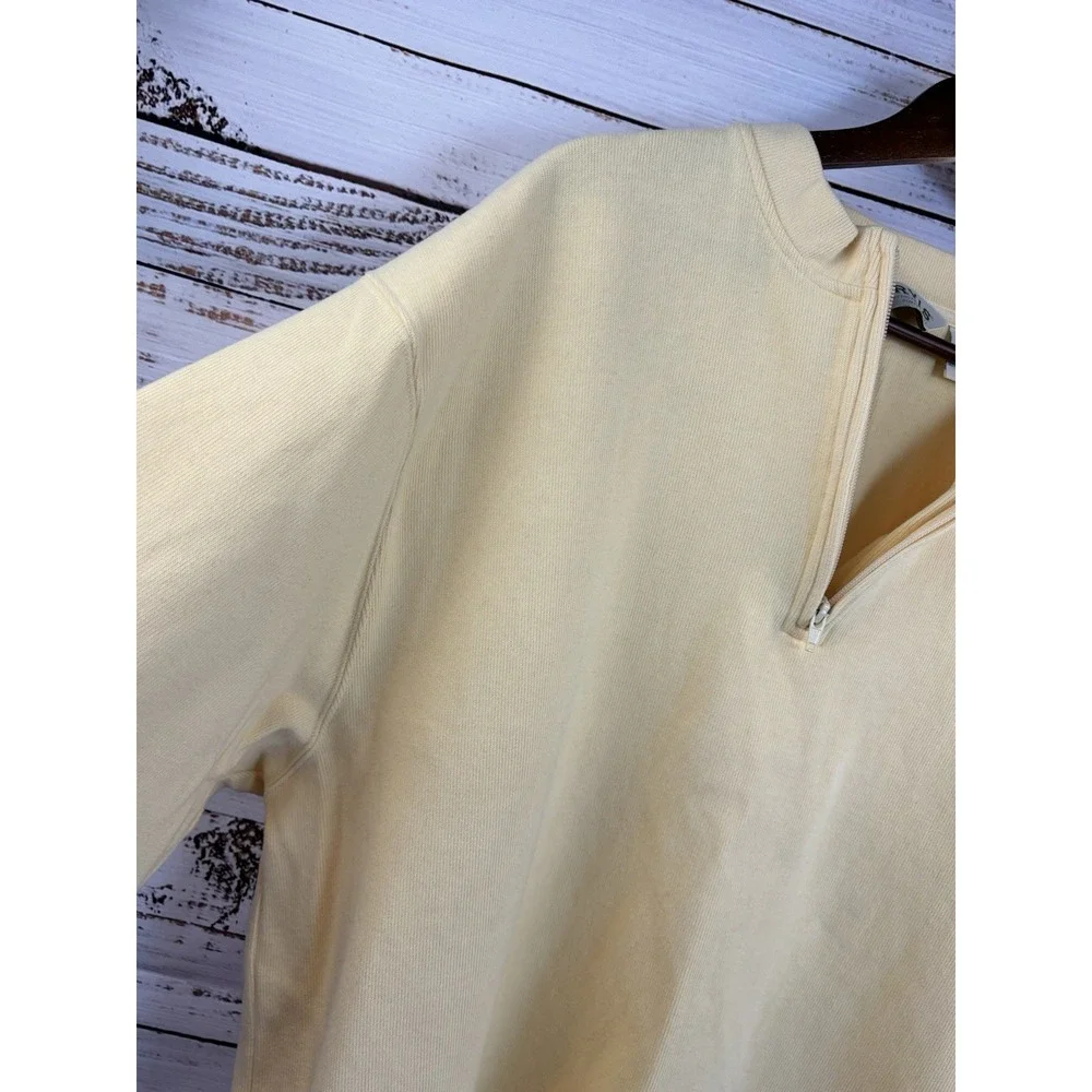 Orvis Sweatshirt Butter Yellow‎ Softest Quarter Zip Pullover Sweater XXL Cotton